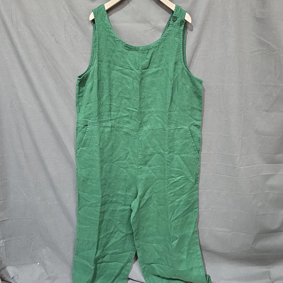 SEASALT SALT AIR JUMPSUIT – DARK FORAGE GREEN, GARMENT-DYED LINEN, UK 16 (US 12, EUR 44)