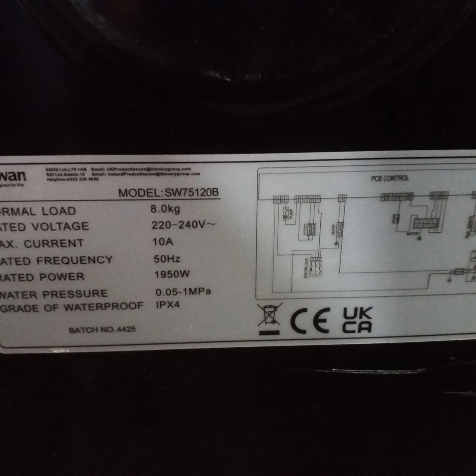 SWAN 8KG 1400 SPIN FREESTANDING WASHING MACHINE - BLACK