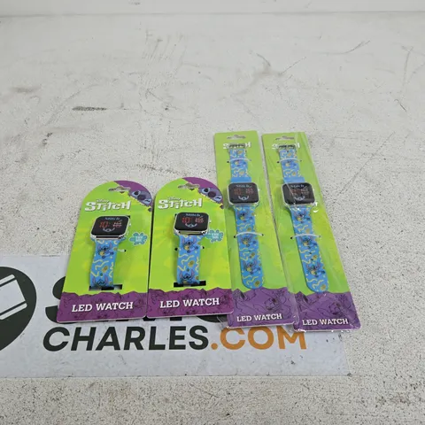SET OF 4 DISNEY STITCH LED WATCHES
