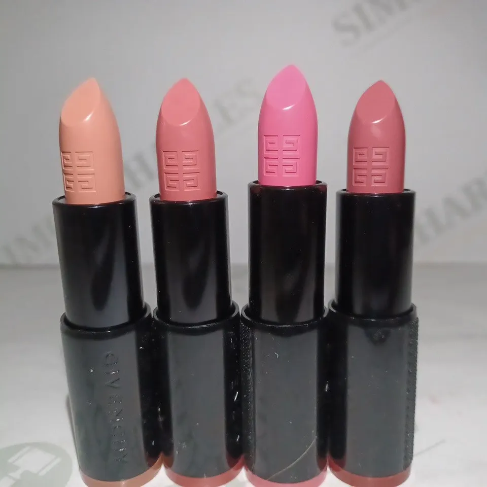 BOX OF APPROX 10 ASSORTED GIVENCHY TESTER LIPSTICKS - 1 SECRET NUDE, 21 ROSE NEON, 18 ADDICTED TO ROSE, ETC