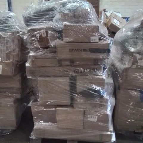 PALLET OF ELECTRICAL ITEMS AND HOUSEHOLD GOODS TO INCLUDE;TRAMPOLINE,MOP BUCKET,DOG HOUSE FOR OUTSIDE