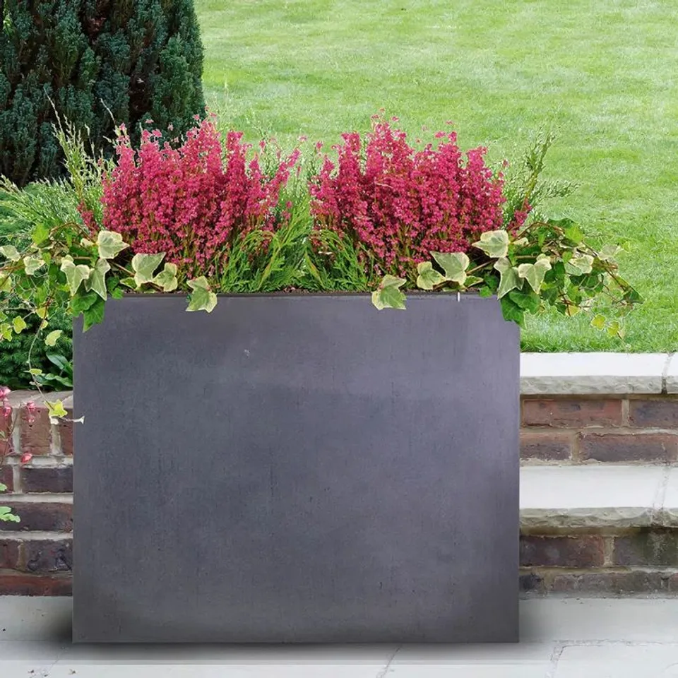 BOXED IDEALIST RAISED NARROW CONTEMPORAY BROUGHT GARDEN PLANTER - BLACK (1 BOX)