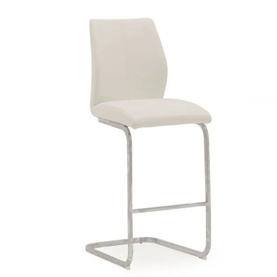 BOXED PAIR DANIELLA BAR STOOLS CHROME/WHITE