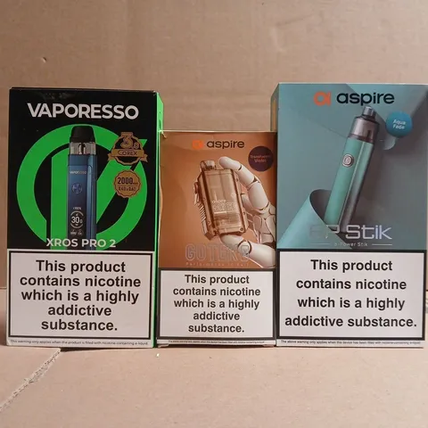 APPROXIAMTELY 15 ASSORTED VAPING PRODUCTS TO INCLUDE ASPIRE, VAPORESSO, ETC - COLLECTION ONLY