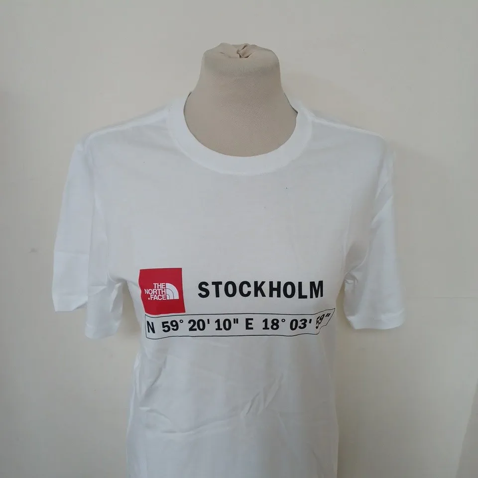 THE NORTH FACE STOCKHOLM WHITE T-SHIRT SIZE XS