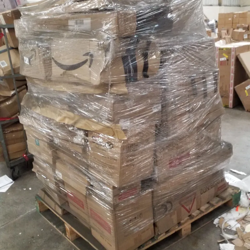 PALLET CONTAINING ASSORTED PRODUCTS INCLUDING ACOUSTIC GUITAR, CUPCAKE STAND, LOCKABLE MAIL BOX & PIANO BENCH
