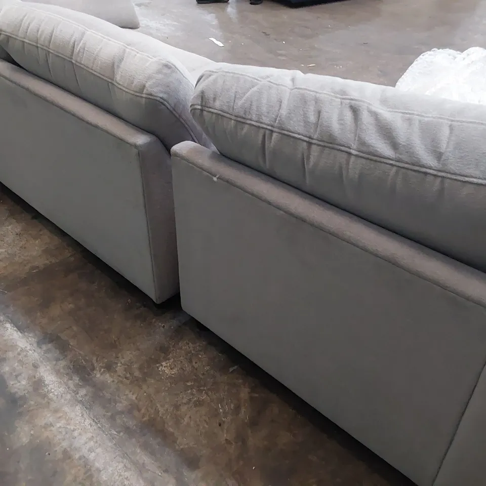 QUALITY BRITISH DESIGNER LOUNGE Co. CHAISE SOFA GREY FABRIC 