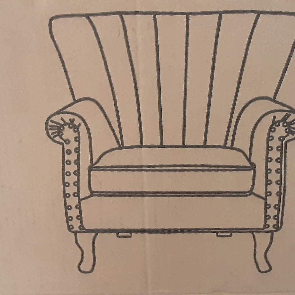 BOXED CADSDEN WINGBACK CHAIR UPHOLSTERED IN BLUE