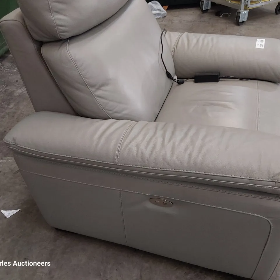 QUALITY ITALIAN DESIGNER RIALTO POWER RECLINING EASY CHAIR GREY LEATHER