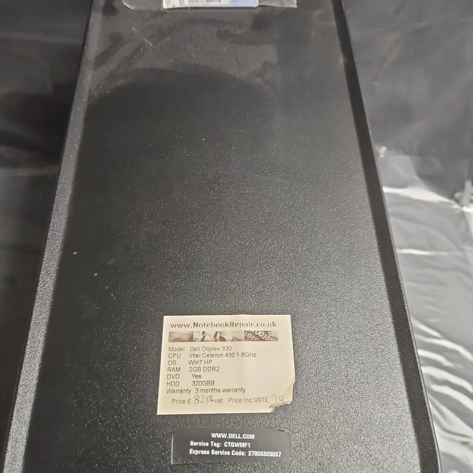 DELL OPTIPLEX 330 DESKTOP PC – INTEL CELERON 430 1.8GHZ, 2GB RAM, 320GB HDD, WINDOWS 7 HP (TOWER)