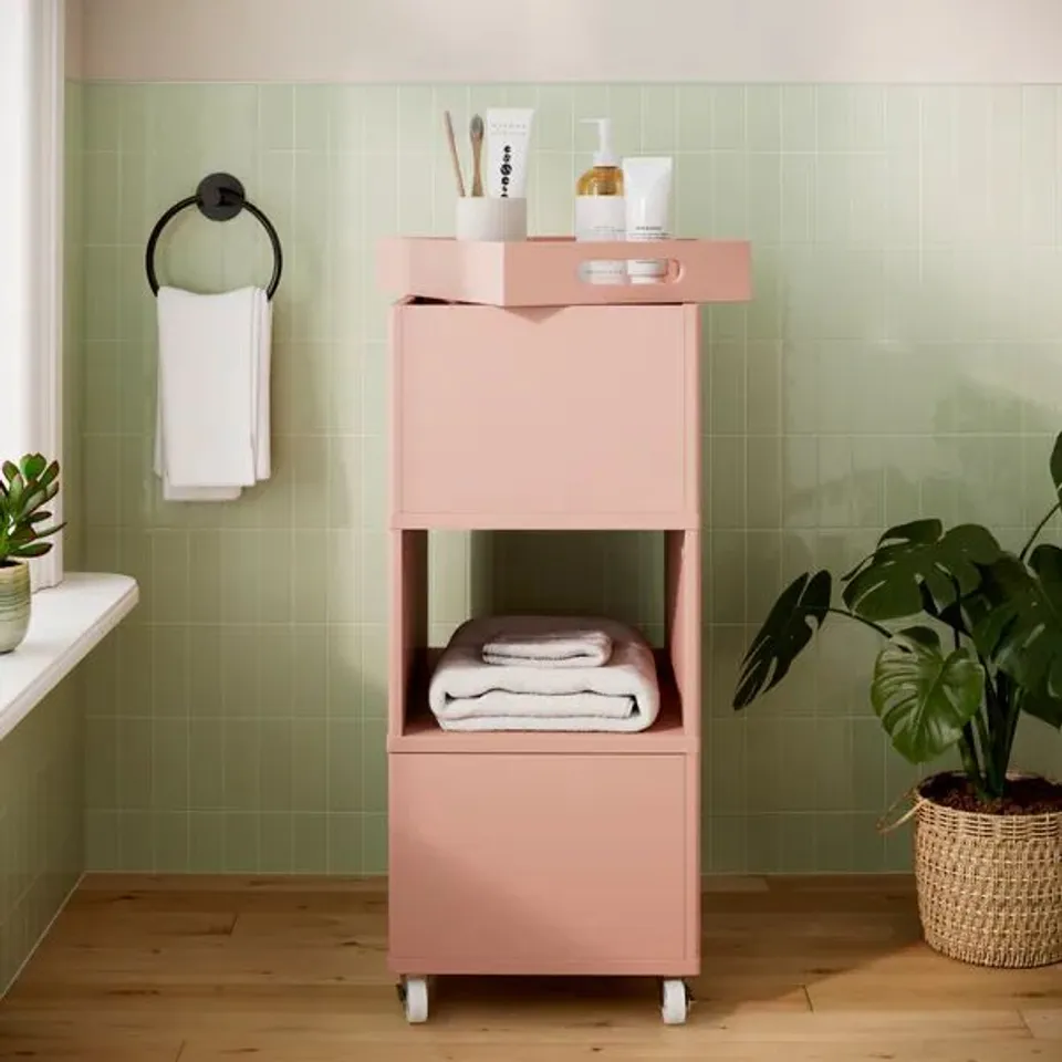 BOXED SAWYER STORAGE CADDY - BLUSH PINK (1 BOX)