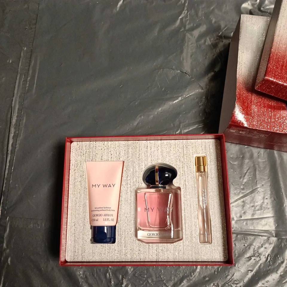 GIORGIO ARMANI MY WAY GIFT SET – BODY LOTION, PERFUME & TRAVEL SPRAY