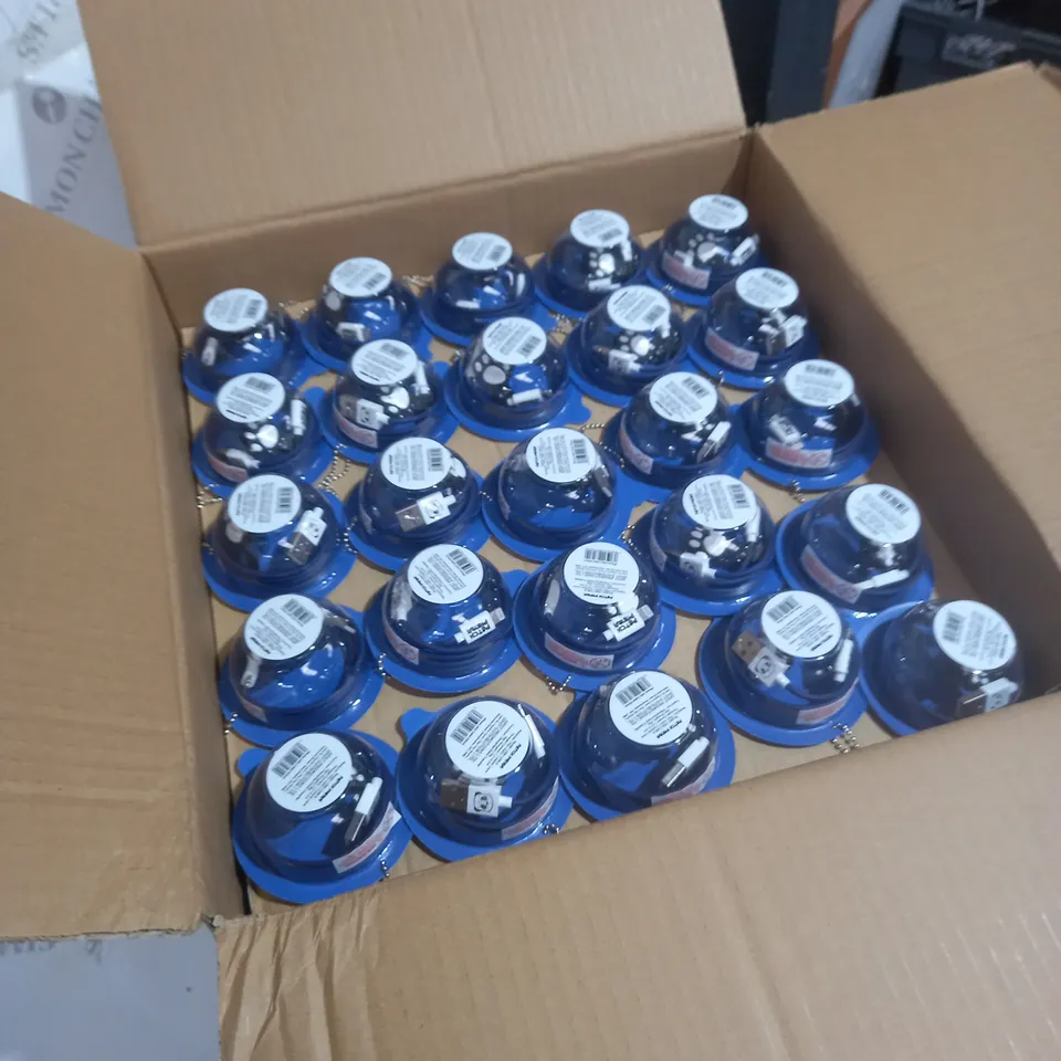 BOX OF APPROXIMATELY 200 USB CABLES - BLUE