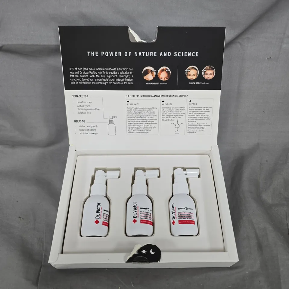 BOXED DR VICTOR HEALTHY HAIR TONIC TRIO