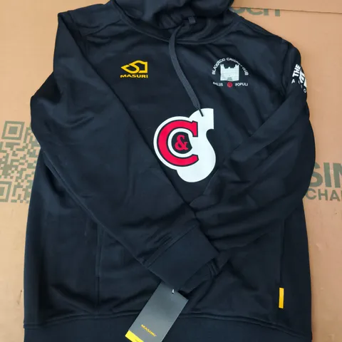 MASURI BLACKROD CRICKET CLUB HOODIE IN DEEP NAVY SIZE SMALL