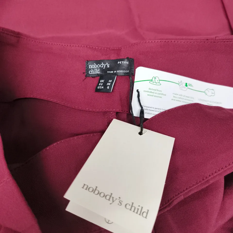 NOBODY'S CHILD WIDE LEG TROUSERS – MAGENTA – UK 10 (EU 32)