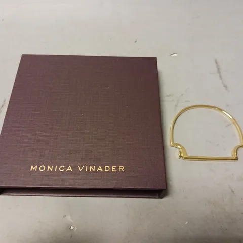 BOXED MONICA VINADER 925 SIGNATIURE THIN GOLD TONE BANGLE