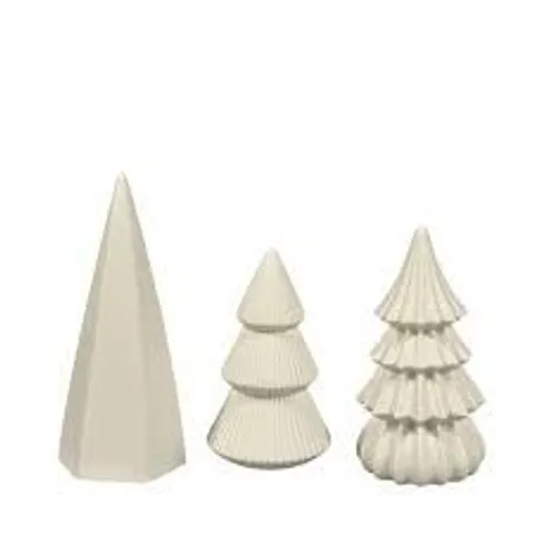 K BY KELLY HOPPEN SET OF THREE PRE LIT PORCELAIN TREES