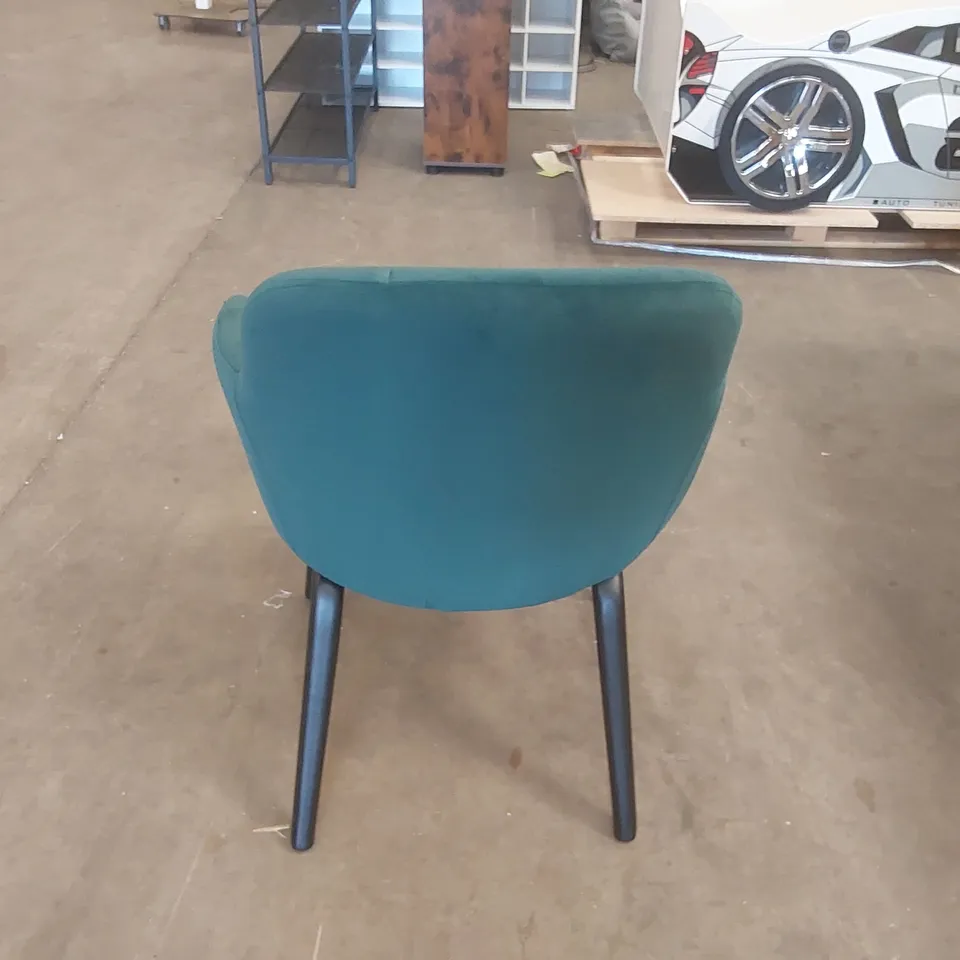 BELSHIRE BLACK EFFECT ASH WOODEN FRAME DINING CHAIR UPHOLSTERY COLOUR:BLUE