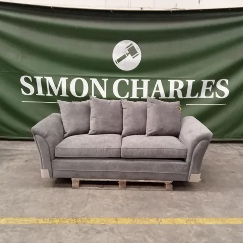 DURY FABRIC 3 SEATER SCATTER BACK SOFA  - GREY