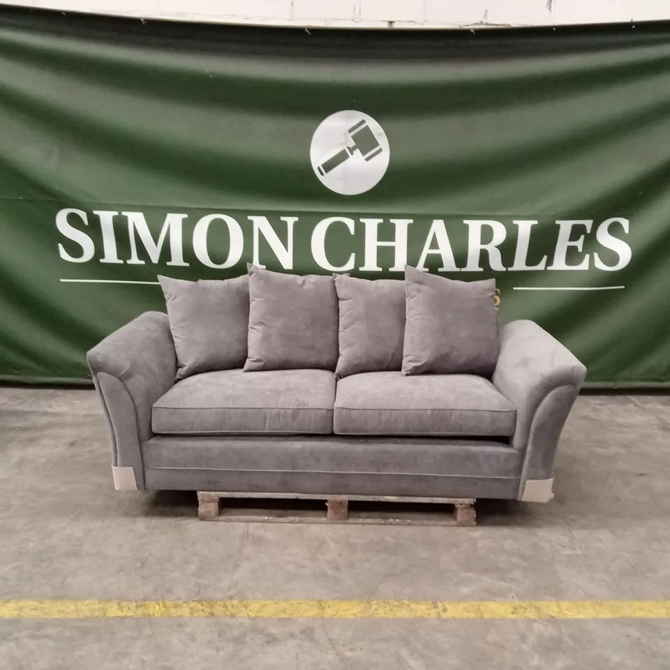 DURY FABRIC 3 SEATER SCATTER BACK SOFA  - GREY RRP £499