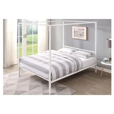 BOXED MANSFORD FOUR POSTER BED - WHITE // SIZE: DOUBLE (1 BOX)