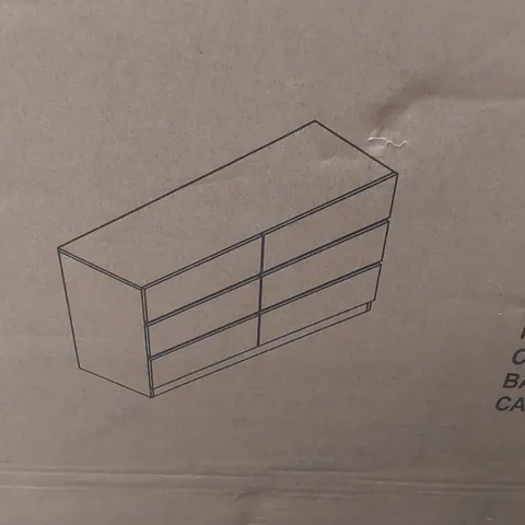 BOXED 6-DRAWER CHEST OF DRAWERS - OAK (2 BOXES)