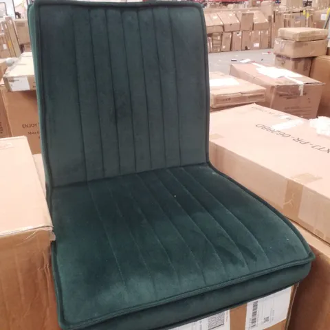 BOXED SET OF 2 HAVVA VELVET DINING CHAIRS - GREEN