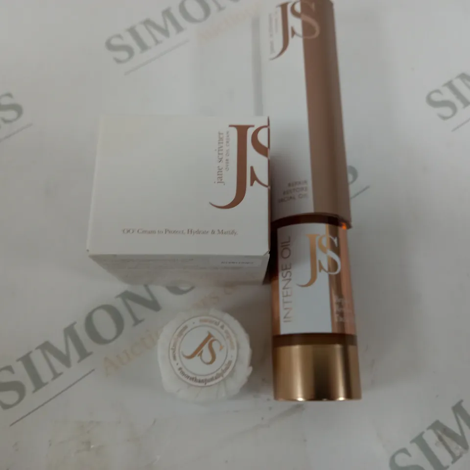 JANE SCRIVENER 3-PIECE BEAUTY SET TO INCLUDE FACIUAL OIL AND OVER OIL CREAM