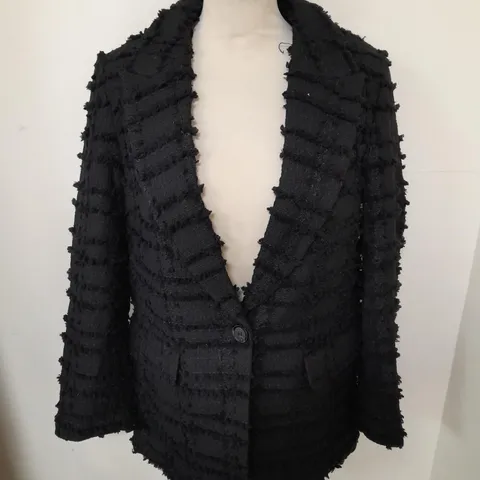 H&M TEXTURED BLACK BLAZER - EUR XS
