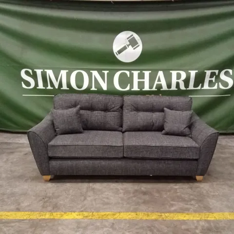 HALSTOW 3 SEATER FABRIC SOFA - CHARCOAL