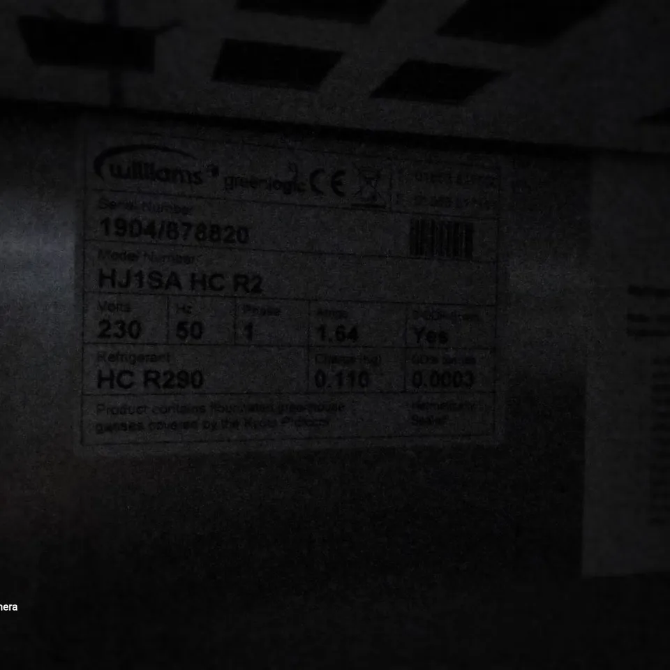 WILLIAMS HJ1SA STAINLESS STEEL SINGLE DOOR TALL LARDER FRIDGE