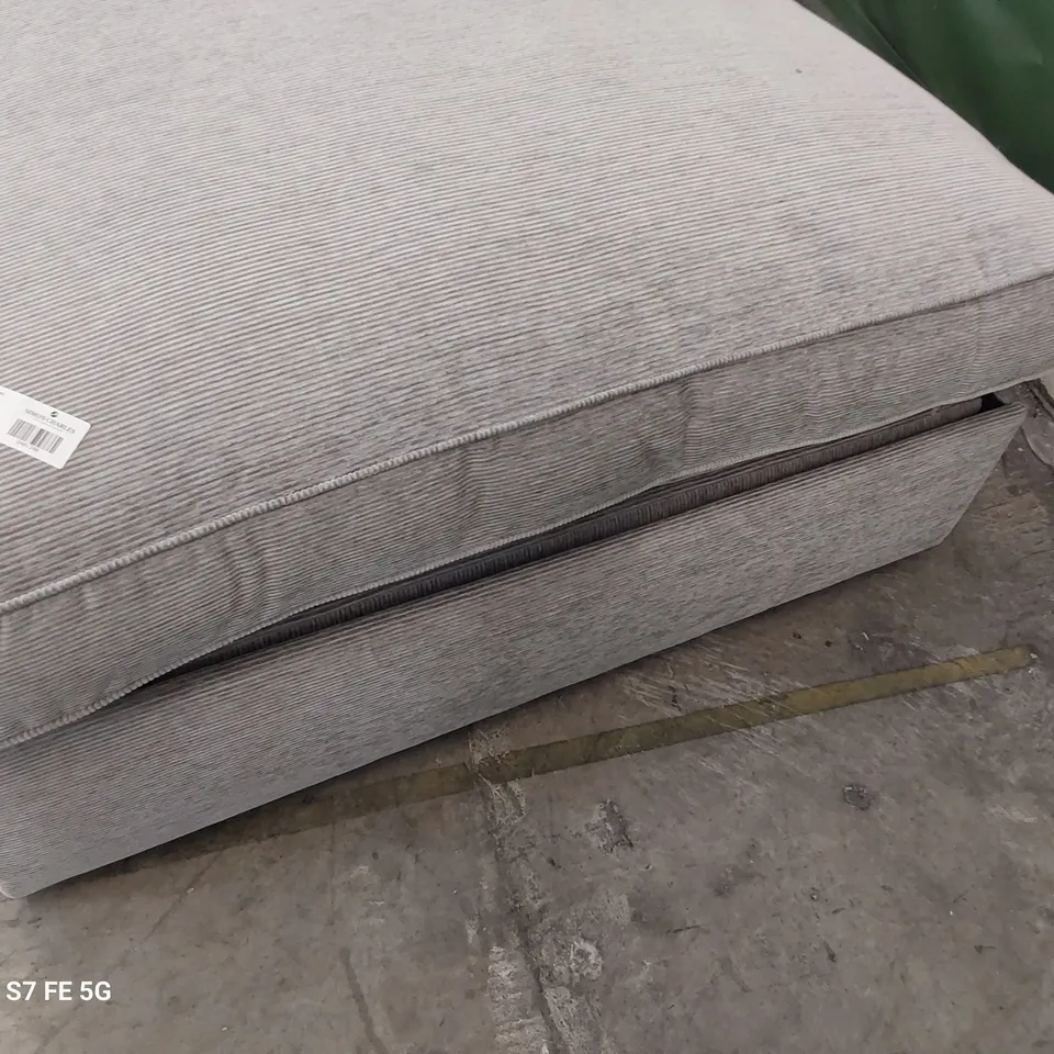 DESIGNER WESTBURY LARGE OTTOMAN SILVER CLOUD FABRIC 