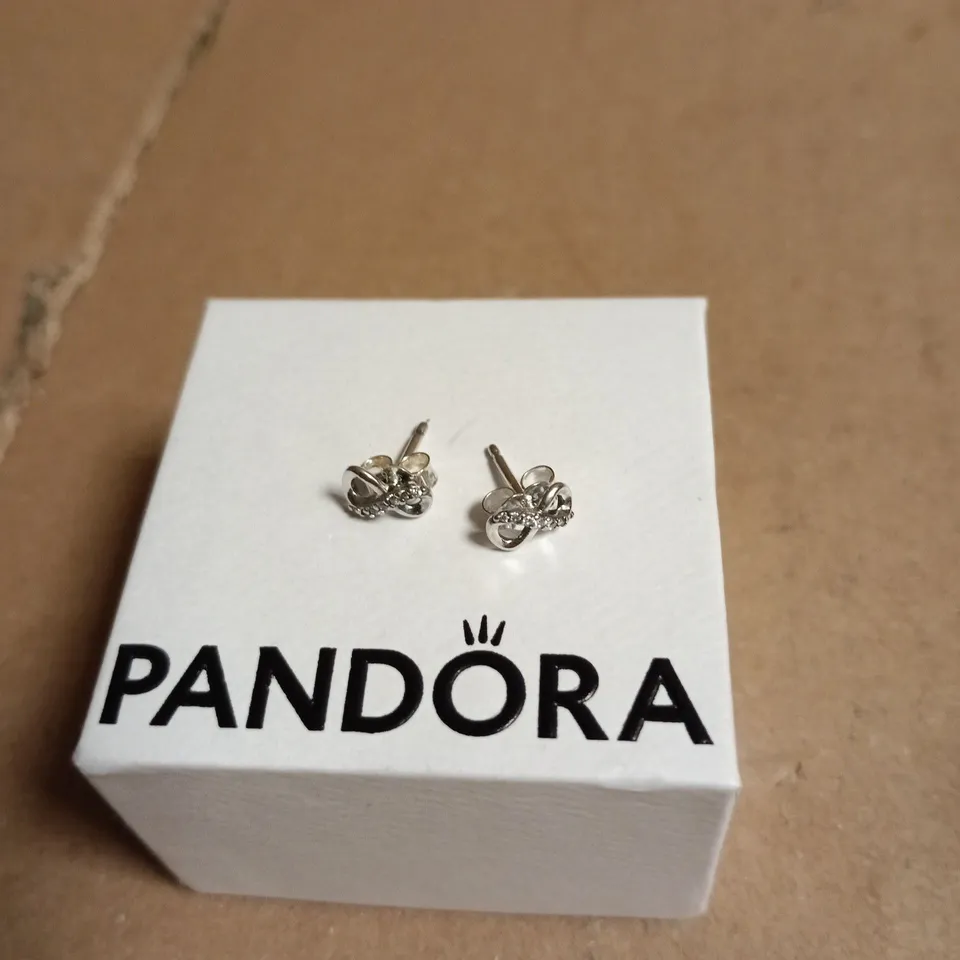 PANDORA SILVER KNOT STUD EARRINGS – BOXED