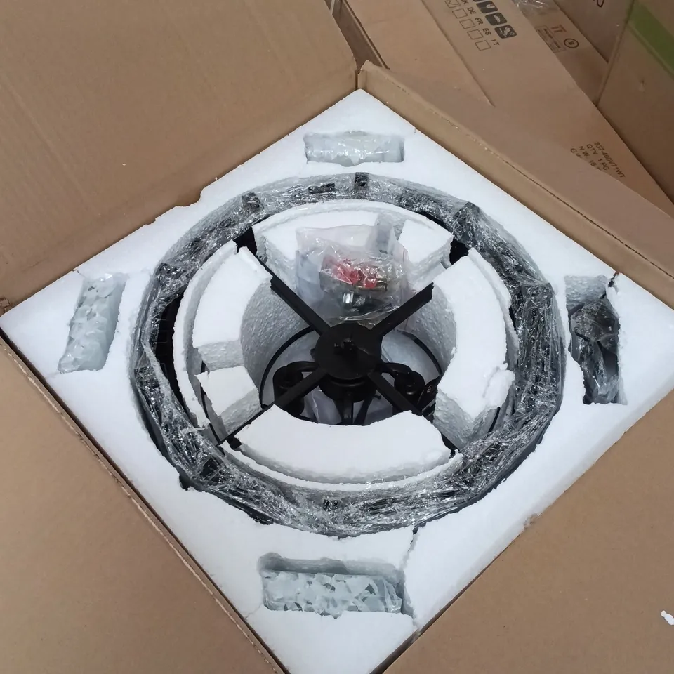 BOXED CRYSTAL CHANDELIER - BLACK (1 BOX)