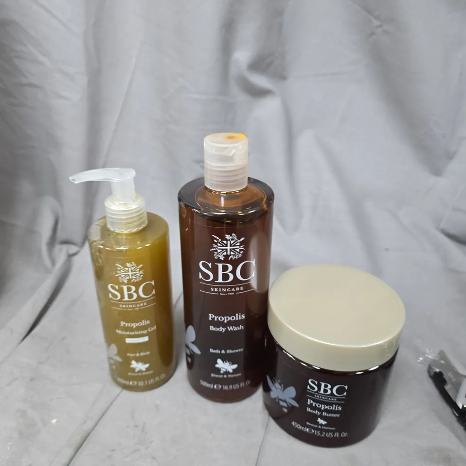 SBC SKINCARE PROPOLIS BODY WASH, PROPOLIS BODY BUTTER & PROPOLIS MOISTURISING GEL SET