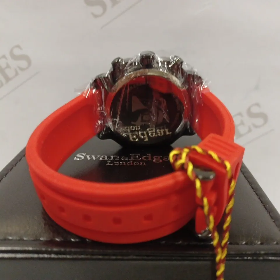  LIMITED EDITION SWAN & EDGAR HAND ASSEMBLED EXUBERANT AUTOMATIC RED WATCH RRP £175