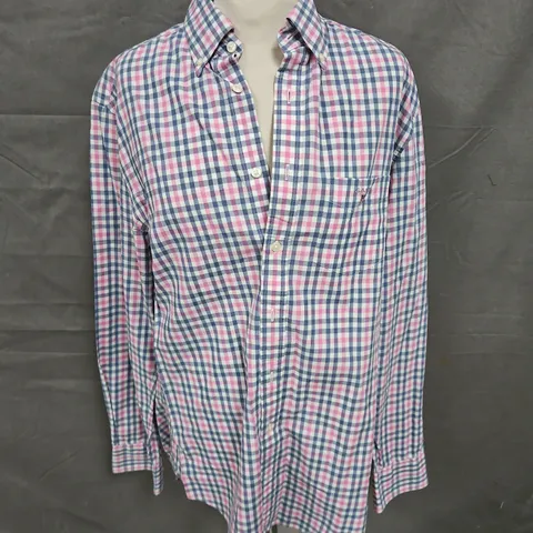 GANT REGULAR FIT SHIRT IN PINK/BLUE SIZE M