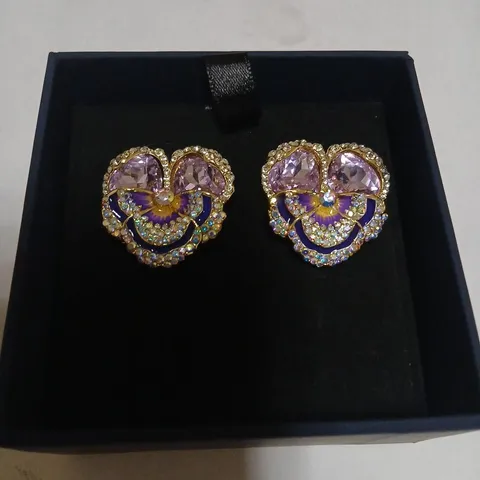 BUTLER & WILSON PANSY EARRINGS 