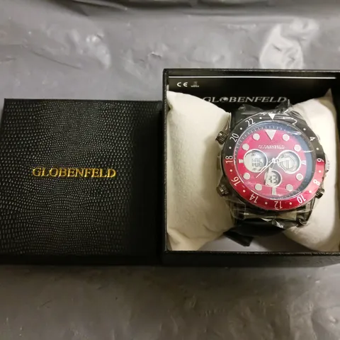 GLOBENFELD MIRAGE RED DIAL WATCH 