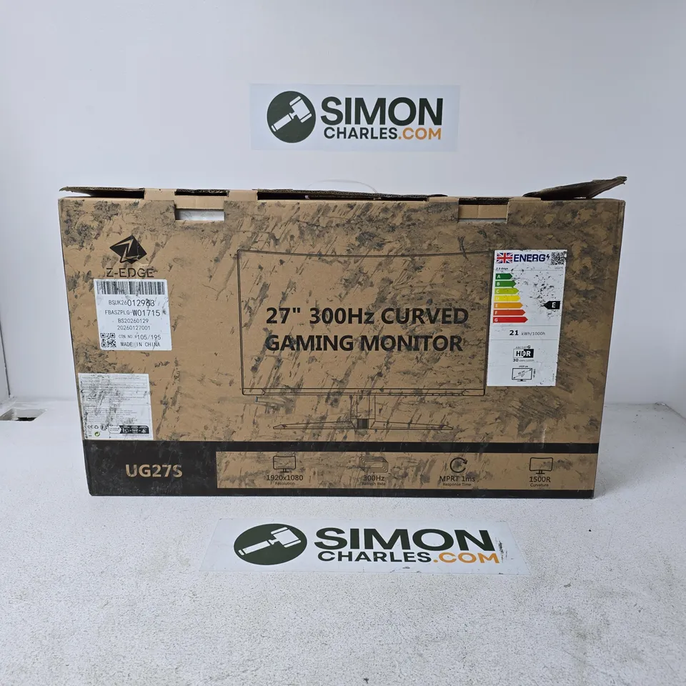 Z-EDGE UG27S 27" 300HZ CURVED GAMING MONITOR – BOXED