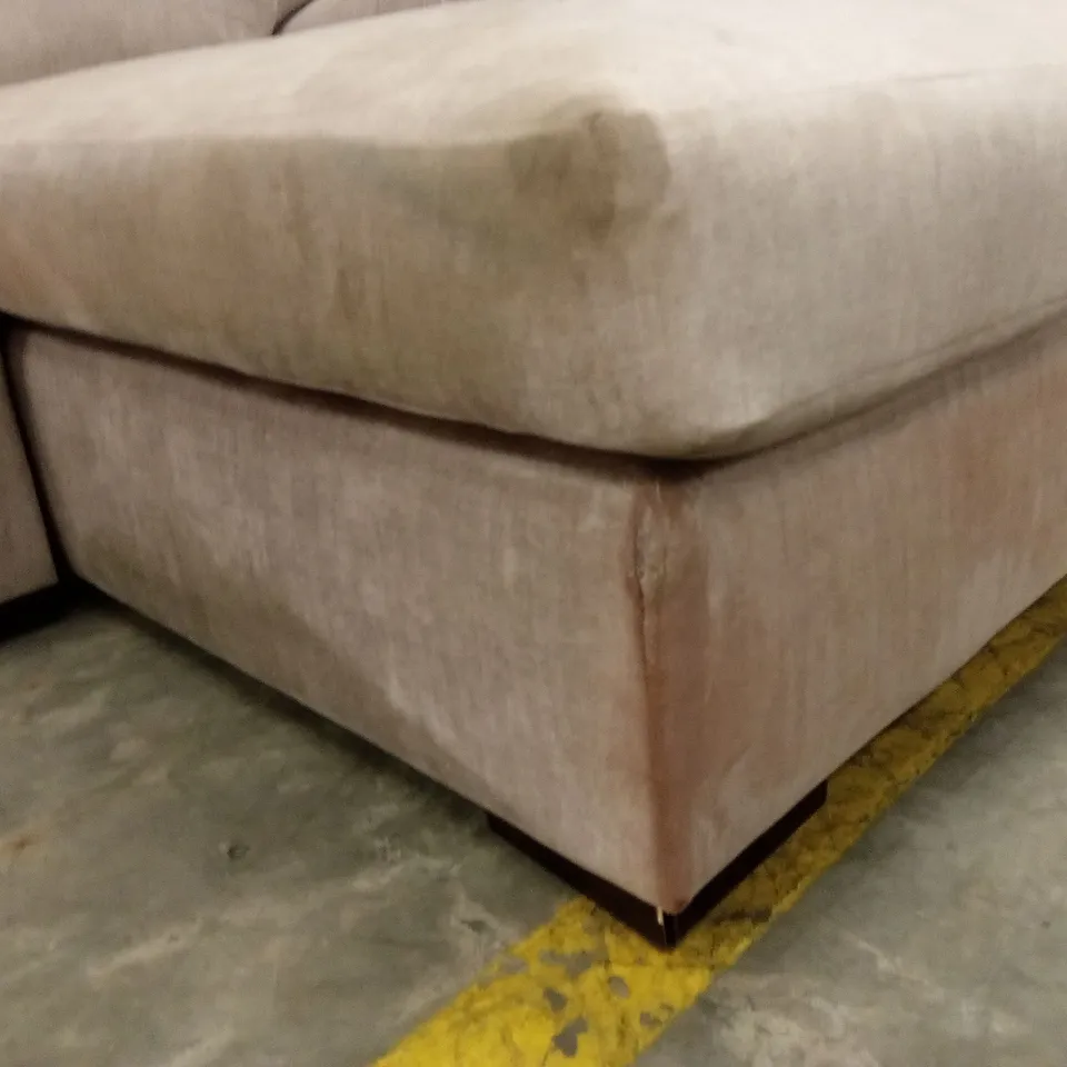 ELIZA LEFT HAND 3 SEATER FABRIC CHAISE SOFA - BEIGE RRP £1149