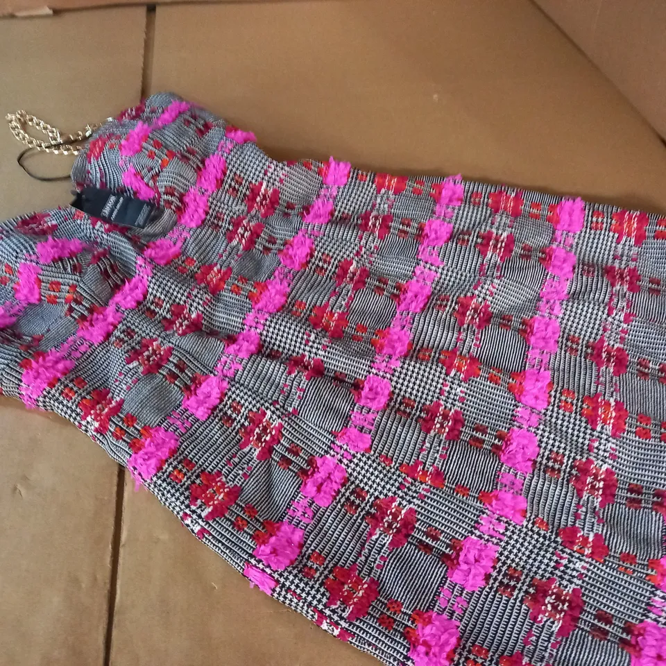 KAREN MILLEN LINTON TWEED CHAIN STRAP CAMI DRESS - 10
