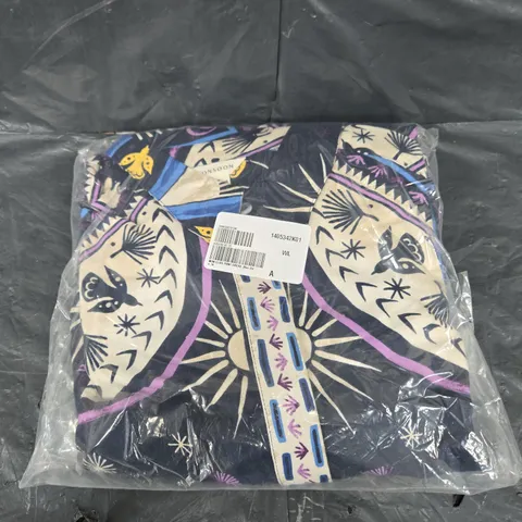 BAGGED MONSOON ELSIE PRINT SHIRT DRESS BLUE SIZE 16