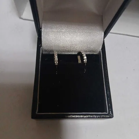 DIAMONIQUE 0.24CT TW HEART HOOP EARRINGS STERLING SILVER 