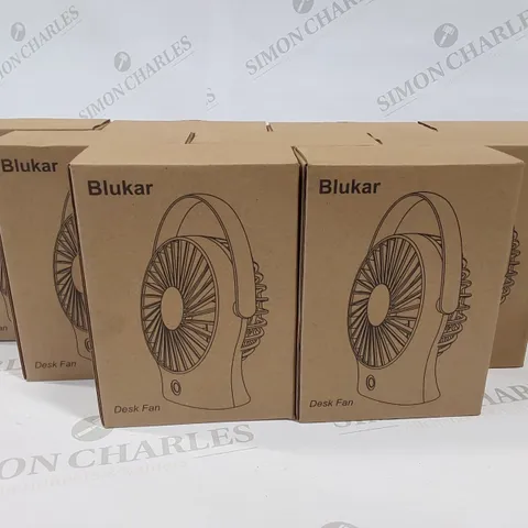 9 BRAND NEW BOXED BLUKAR DESK FANS