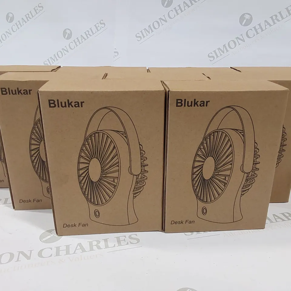 9 BRAND NEW BOXED BLUKAR DESK FANS 