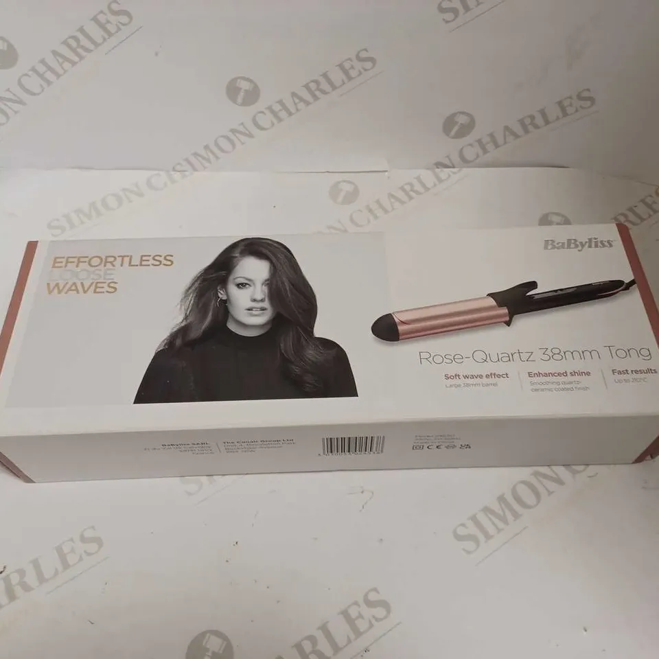 BABYLISS ROSE-QUARTZ 38MM TONG 