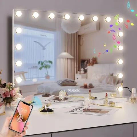 BOXED VANITY RECTANGLE BLUETOOTH LED METAL MIRROR - WHITE (1 BOX)