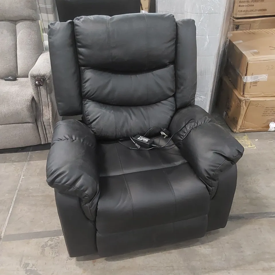 DESIGNER BLACK FAUX LEATHER ELECTRIC MECHANISM CHAIR